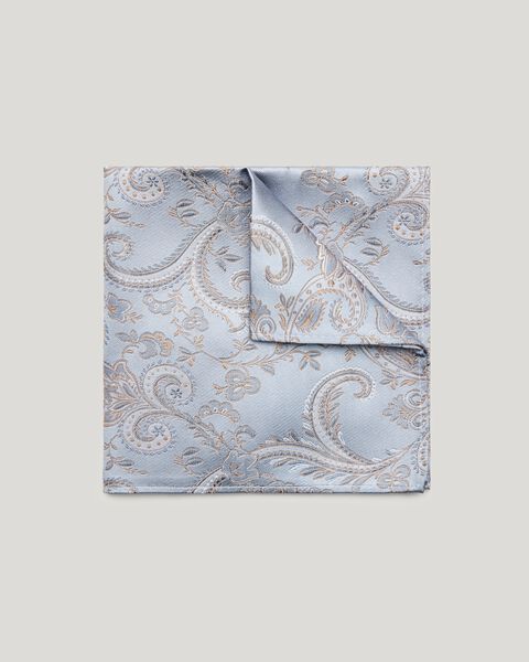 Light Blue Two-Tone Floral Jacquard Silk Pocket Square